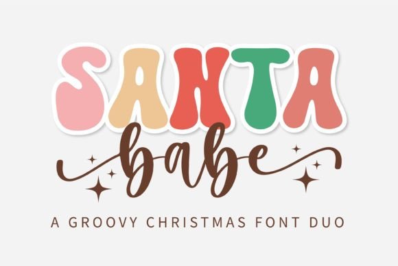 Santa Babe Duo Font for Hippie & Groovy Design Projects